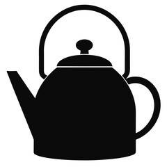 black teapot isolated on white
