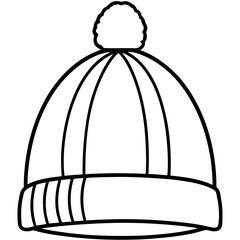 Winter Hat line art vector