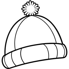 Winter Hat line art vector