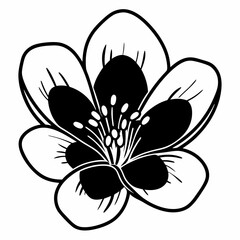 Obraz premium Elegant Black and White Flower Illustration Simple Floral Design