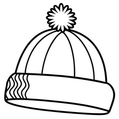 Winter Hat line art vector