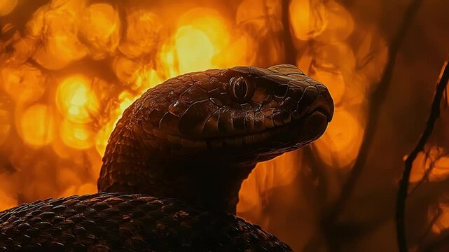 indian cobra close-up at western ghats sunset video