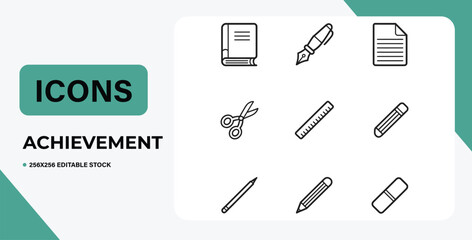 Simple Stationery Outline Icons