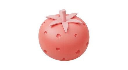 Obraz premium A stylized peach-colored strawberry with small circular dots is