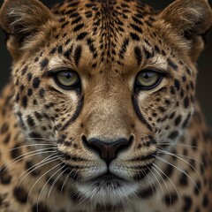 Fototapeta premium Close-up of a Majestic Leopard's Face
