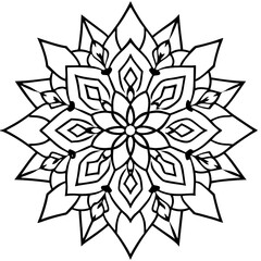 Obraz premium Winter Mandala line art vector