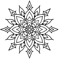 Winter Mandala line art  vector