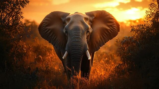  indian elephant close-up at jim corbett sunset video