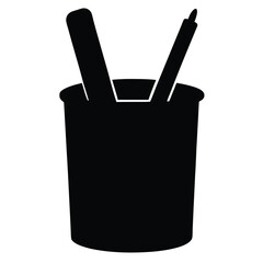vector illustration of a pencil holder,