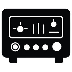 radio icon on square internet button