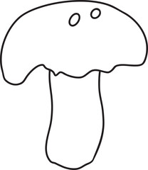 Mushroom outline vector illustration Food line art Great for menus, cards, coloring books