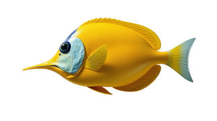 Photo of yellow fish isolated on transparent background