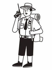 Park Ranger Illustration  A Friendly Guide in Nature