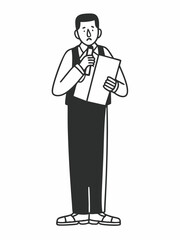 Man Giving a Speech, Presentation, or Announcement Illustration