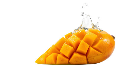 Photo of mango splash of water isolated on transparent background