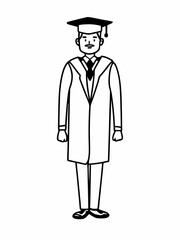 Proud Graduate in Cap and Gown  Celebrating Academic Achievement