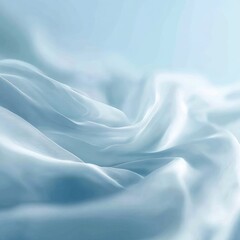 Obraz premium Soft, pale blue fabric draped in gentle waves, showcasing its sheer, translucent texture and subtle light reflections