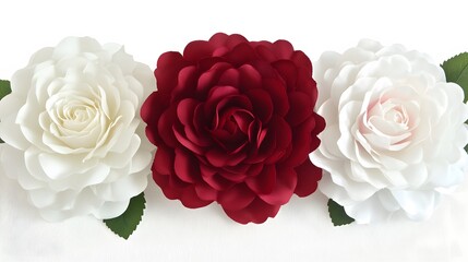 Elegant Red and White Fabric Roses Floral Arrangement
