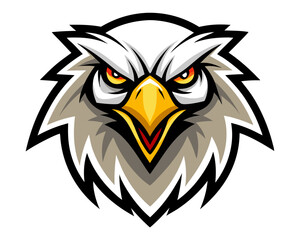 Obraz premium Aggressive eagle head mascot logo fierce bird of prey emblem