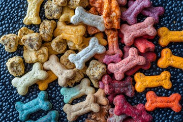 Colorful Dog Bone Biscuits Treats Crunchy Snacks Pet Food