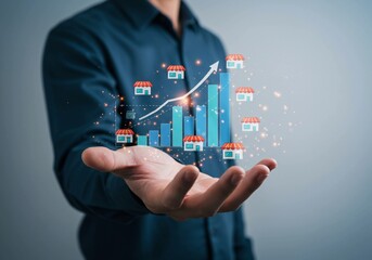 Businessman Presenting Marketing Strategy and Financial Progress Chart"