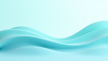 Fototapeta premium A smooth, abstract turquoise wave undulates in a minimalist setting. The undulating design creates a sense of flow, calm, and serenity.