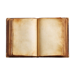 Antique open book with aged paper, perfect for vintage and historical concepts