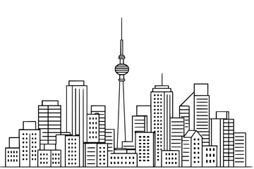 Obraz premium Urban Skyline Vector Silhouette