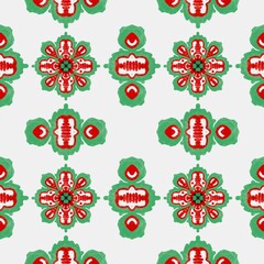 Red and Green Floral Pattern Seamless Texture Background