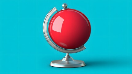 Red Globe Shiny 3D Model Minimalist Design