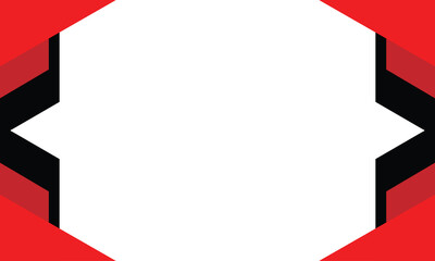 Bold geometric red and black abstract frame with central white space, perfect for modern banners, posters, backgrounds, or digital presentations in a high-contrast style.