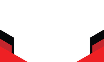 Minimal geometric background with bold red and black angled corner accents. Perfect for business templates, presentations, and modern digital designs needing space for text or content.