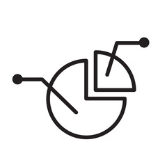 diagram analysis icon with outline style and black color