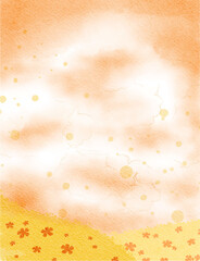 yellow orange colorful abstract illustration, background, wallpaper, card invitation design