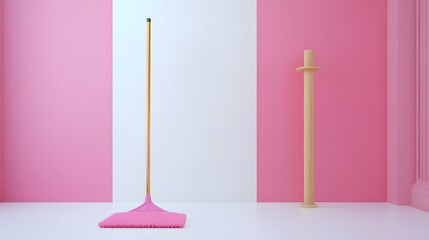 Pink and Gold Mop Minimalist Room Scene