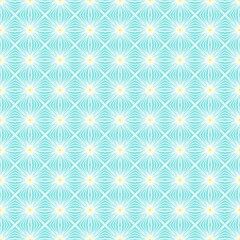 Seafoam Blue and White Floral Pattern Seamless Repeat