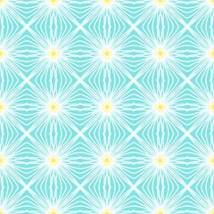 Seamless Teal and White Floral Pattern Elegant Geometric Design