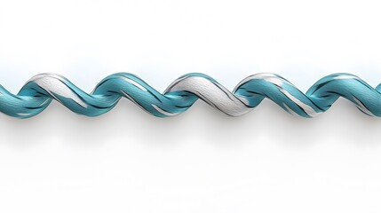 Abstract Twisted Teal Silver Rope Design Element