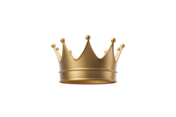 Golden Crown With Detailed Embellishments Is Depicted On A Transparent Background Isolate