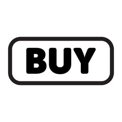 icon buy button with outline style black color