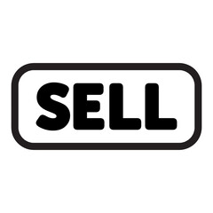 icon sell button with outline style black color