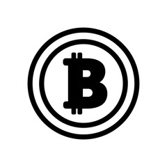 icon bitcooin with outline style black color