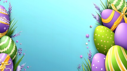 Vibrant Easter Eggs Festive Design Background