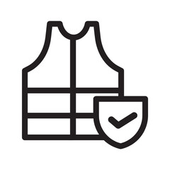 safety vest for icon employees with black outline style
