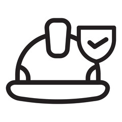 safety hat good icon with outline style black color