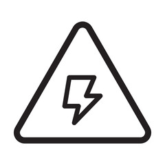 electrical hazard sign icon with outline style black color