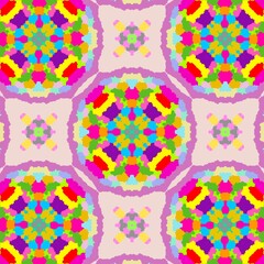 Vibrant Colorful Mandala Pattern Seamless Repeating Design