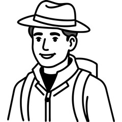 Tourist Guide vector illustration