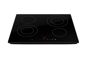 Fototapeta premium Smart Induction Cooktop with Flat Glass Surface and LED Touch Controls, Cutout Transparent PNG