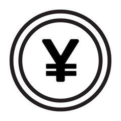 money coin icon with outline style black color